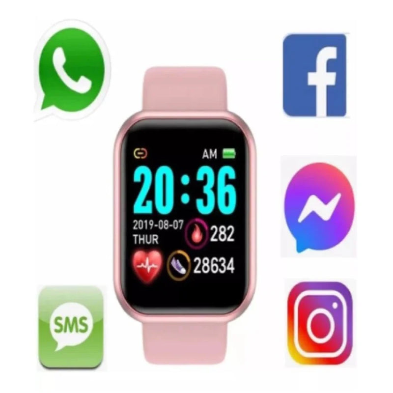 Relogio inteligente Smart Watch Unisexx Smartwatch D20 Relógio Android ios. Prova Agua, Colocar Foto na Tela.