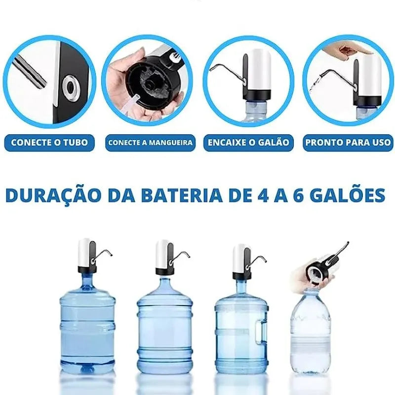 Bomba de água para galão facilita aparelho elétrico de retirada de água para bombeamento de água.