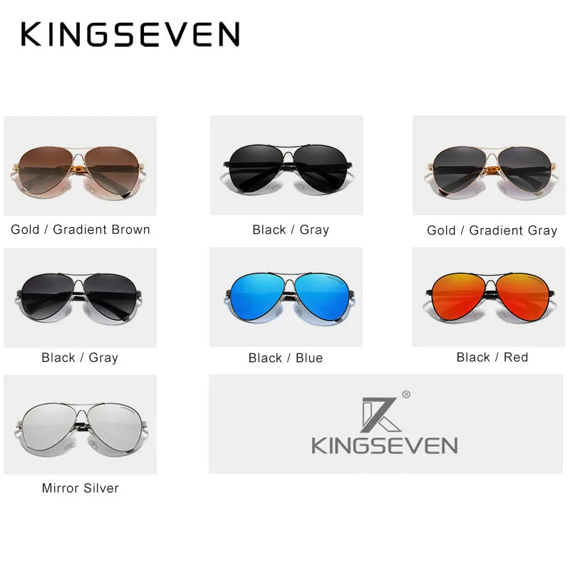 Kingseven 2024 Nova Tendência qualidade liga de titânio, Óculos de Sol Masculino Feminino. espelhado óculos de sol.