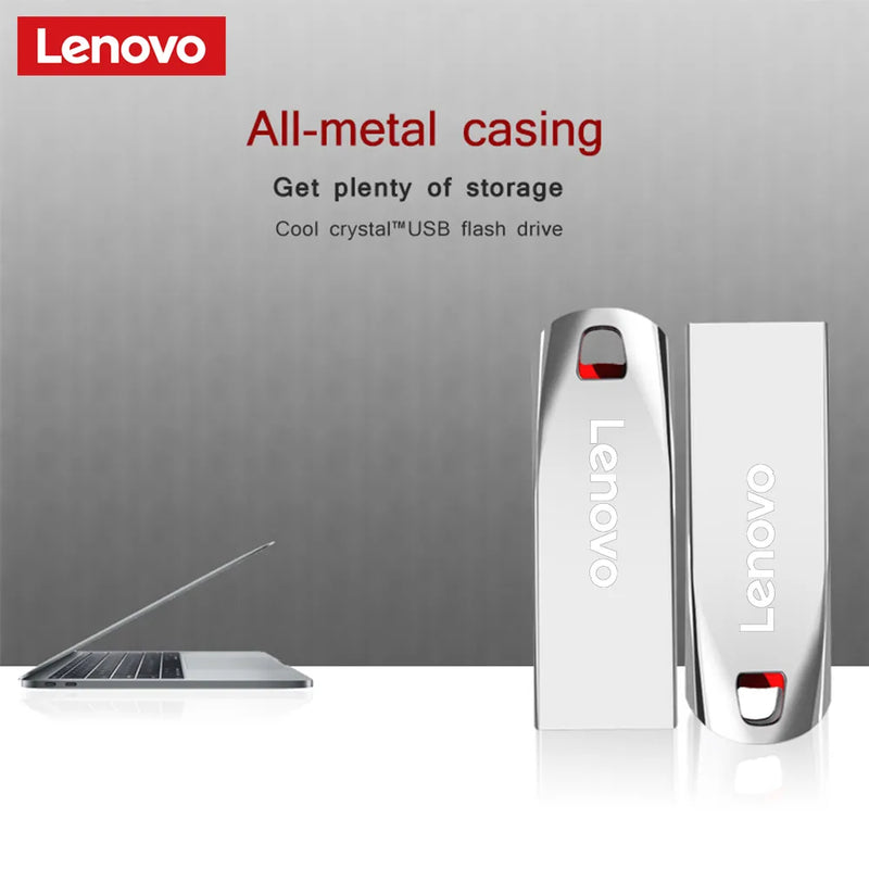 Lenovo 2TB 1TB 512GB USB Flash Drive Mini, Metal, Real Capacidade de Memória, Stick Black Pen Drive Business, Super Rápido.