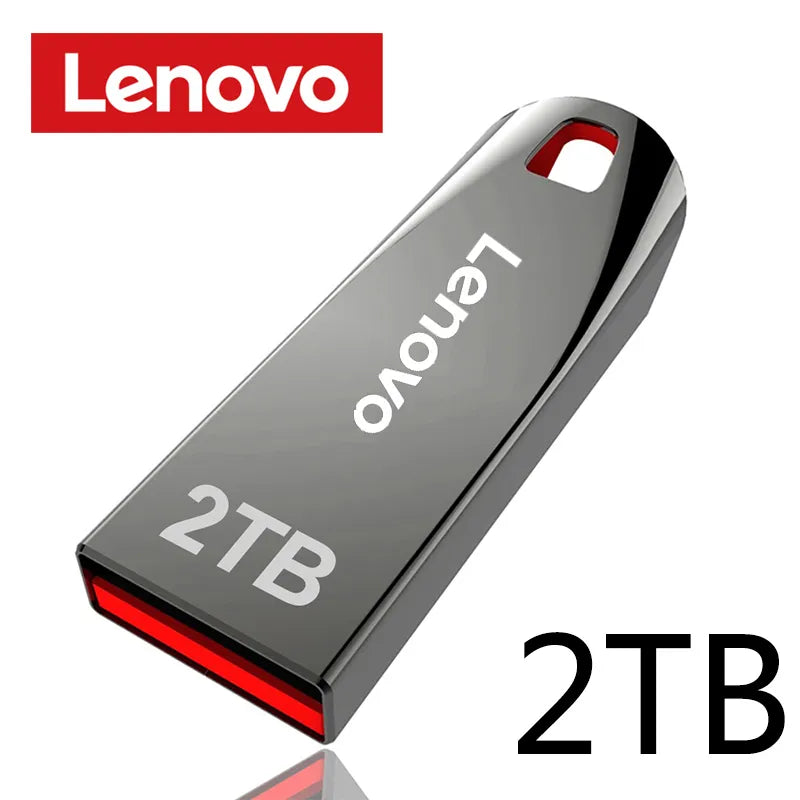 Lenovo 2TB 1TB 512GB USB Flash Drive Mini, Metal, Real Capacidade de Memória, Stick Black Pen Drive Business, Super Rápido.