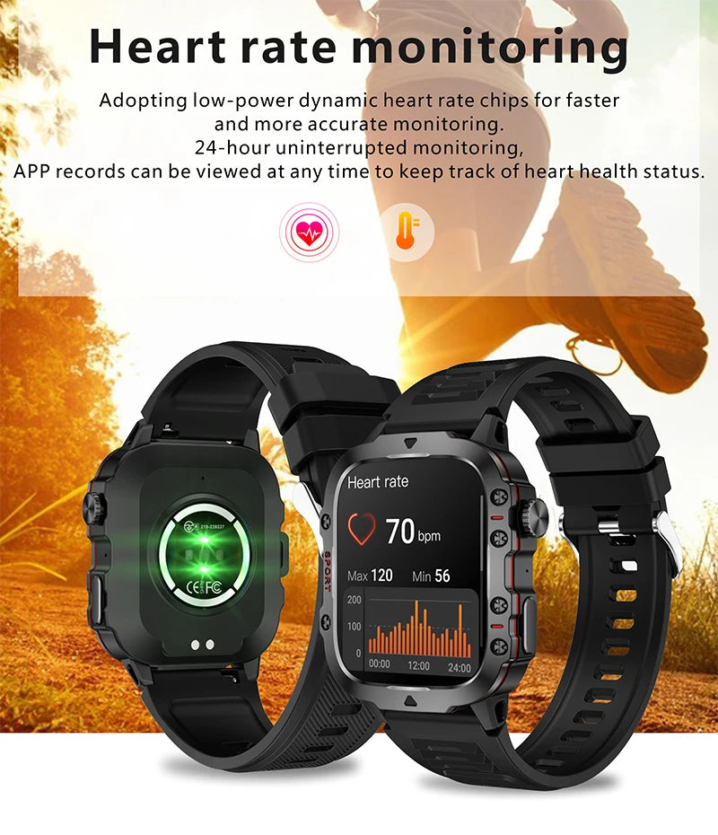 2024 Novo Xiaomi Relógio inteligente Masculino ip68 5atm. Esportes ao ar livre, Rastreador de Fitness, Monitor Saúde 1.96 "bt Chamada Smartwatch.