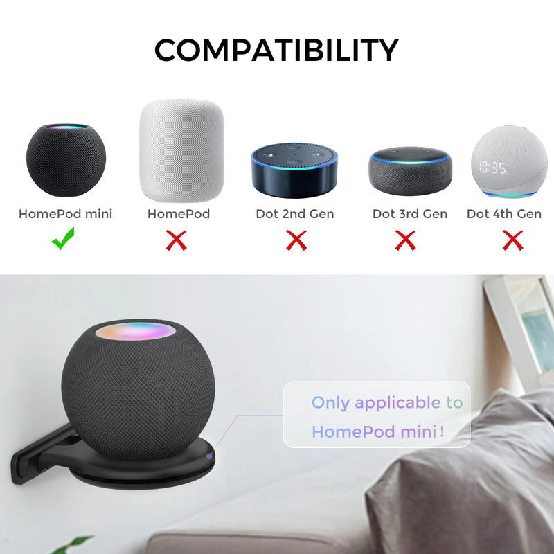 Suporte para homepod mini alto-falante inteligente, suporte de montagem na parede durável caixa de som, suporte de parede para casa pod mini.