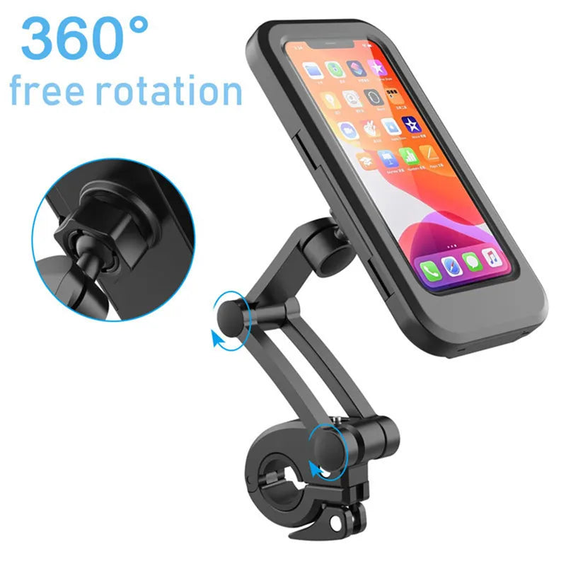 Suporte Universal para Celular, Bike, Motocicleta, à prova d'água, Gps, Rotação 360 °, Ajustável para Qualquer veículo auto-motor.