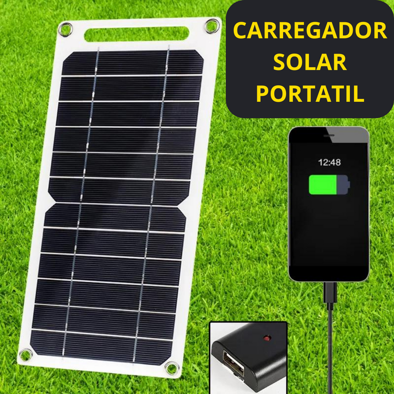 Painel solar 20W portátil com entrada USB a prova d'agua.